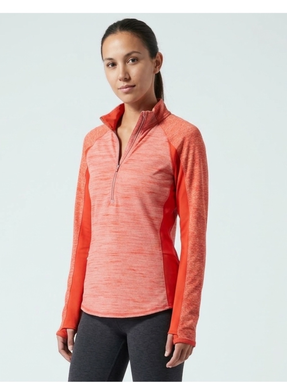 Athletica Women's 1/2 Zip Performance Pullover Coral Red Running Athletic Size M